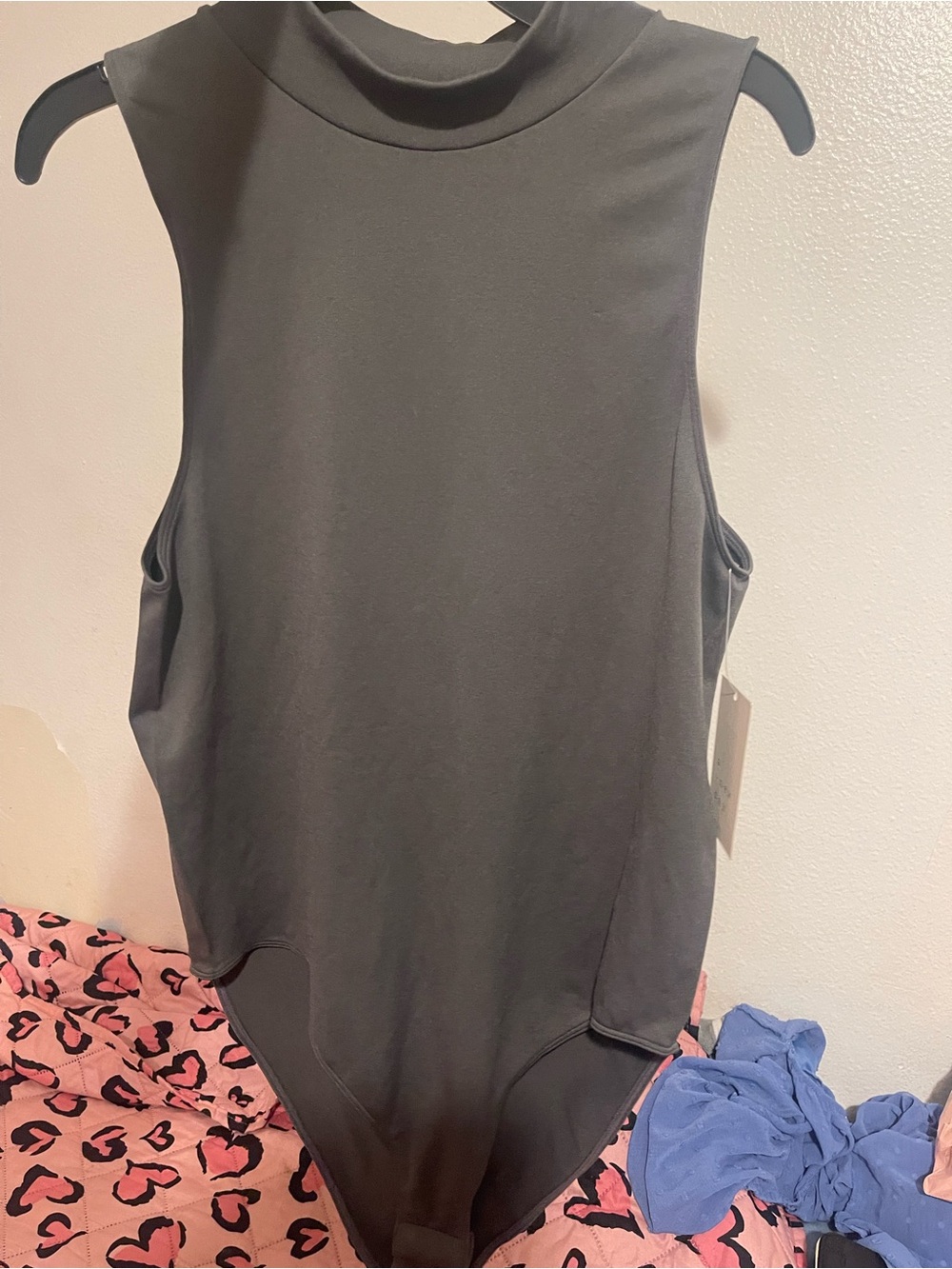 a new day Black Sleeveless Mock Neck Bodysuit